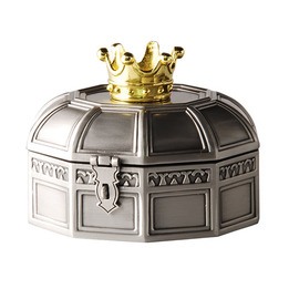 Dacapo Silver - Smyckeskrin Med Förgylld Krona På Locket