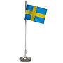 Dacapo Silver - Dopflaggstång "Minne Av Dopdagen" H 30 Cm M Svensk Flagga