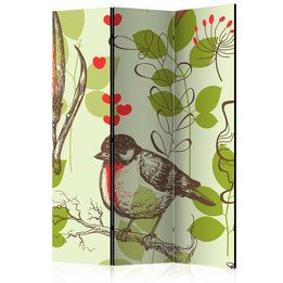 Rumsavdelare - Bird And Lilies Vintage Pattern
