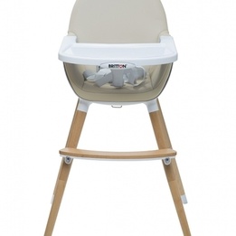 Britton - Matstol - Highchair Fika - Beige / Natural legs