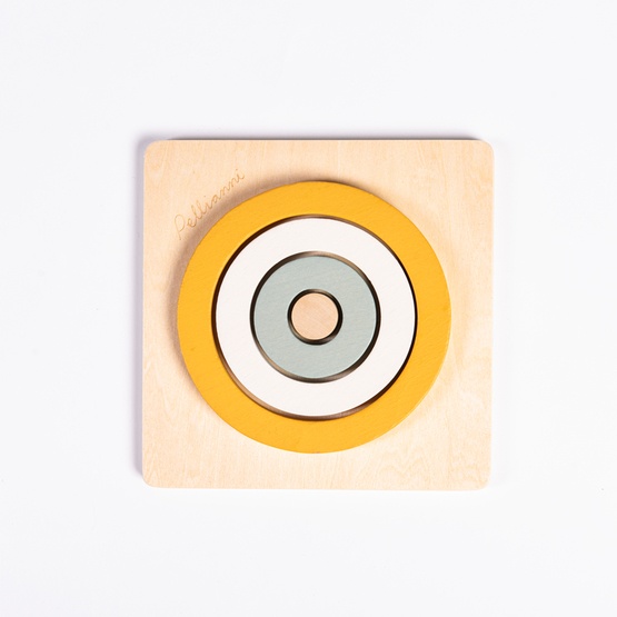 Pellianni Pussel Round Puzzle Mustard