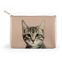Catseye - Tabby On Taupe - Large Pouch