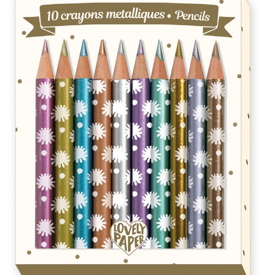 Djeco - Pennor - Mini Metallic Pencils Chichi