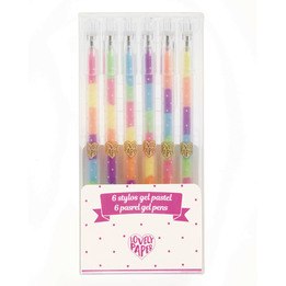 Djeco - Pennor - 6 Pastel Gel Pens Rainbow