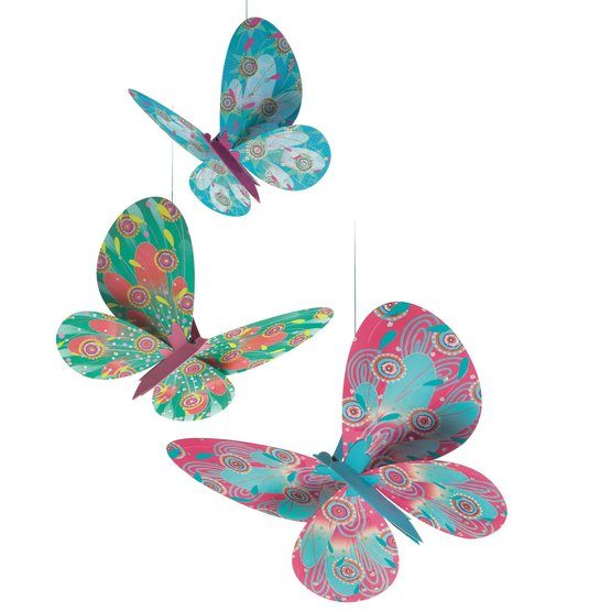 Djeco - Hängdekor- Lightweights, Glitter Butterflies