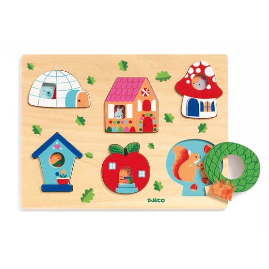 Djeco – Pussel – Relief Puzzle – Coucou-House 6 pcs