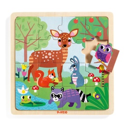 Djeco - Pussel - Wooden Puzzle Forest 16 pcs