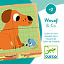 Djeco - Pussel - Cube puzzle, Wouaf & Co, 4 kuber (24 sidor)