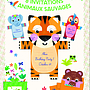 Djeco - Inbjudningskort, Wild animals (8 st)