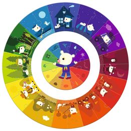 Djeco - Pussel - Giant Puzzle Colors 37 Delar