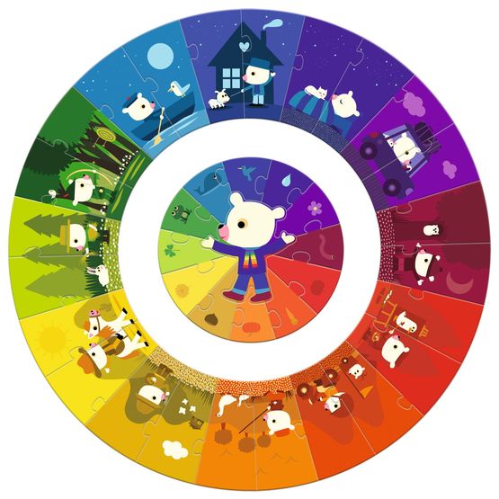 Djeco – Pussel – Giant Puzzle Colors 37 Delar