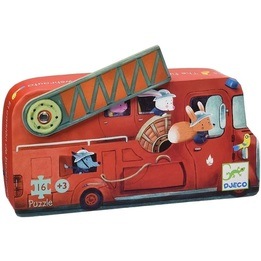 Djeco - Siluettepussel - Fire Truck