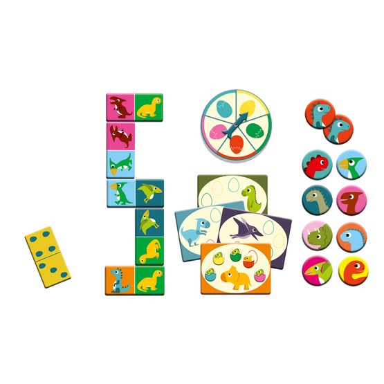 Djeco – Spel – Dinosaurs memory domino bingo