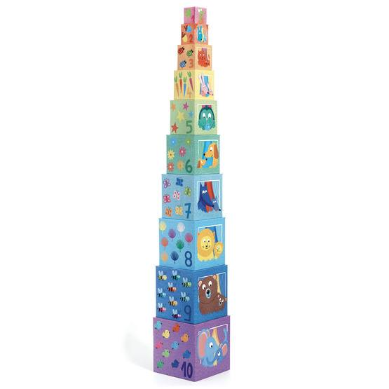Djeco – Byggklossar 10 St – Rainbow blocks