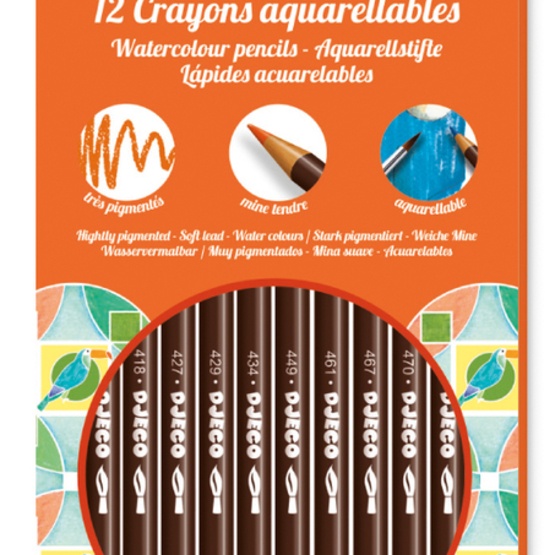 Djeco 12 Watercolour Crayons Classic Litenleker.se