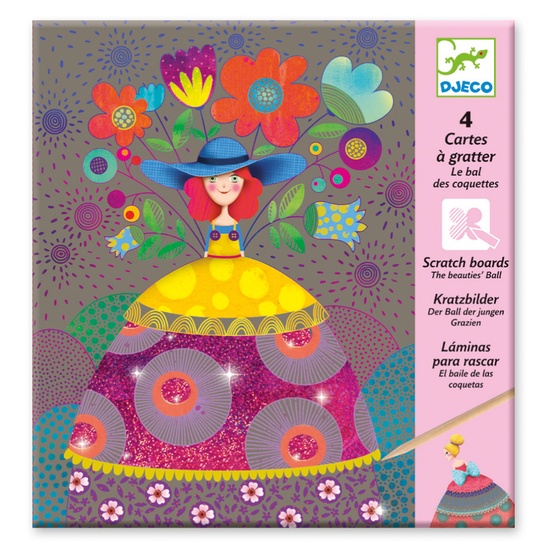Djeco - Pyssel - Scratch Card - The Beauties Ball