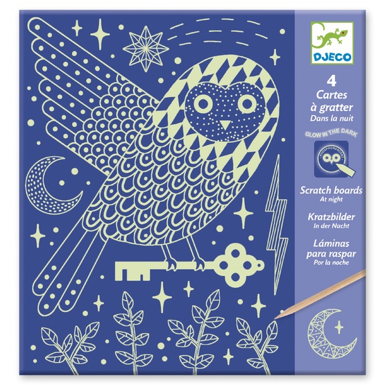 Djeco - Pyssel - Scratch card, At night