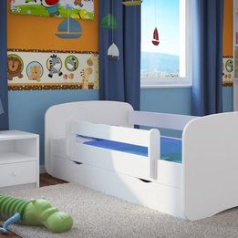EuroToys - Juniorsäng - Vit med förvaring och madrass