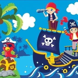 EuroToys - Barnmatta - Pirater - 120 x 80 cm
