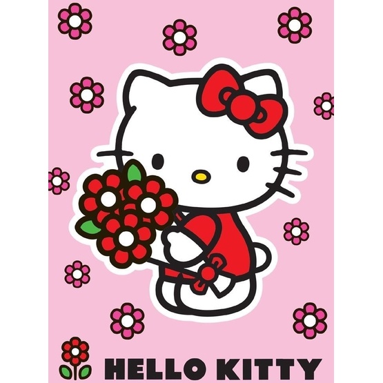EuroToys - Barnmatta - Hello Kitty - Blommor - 133 x 95 cm