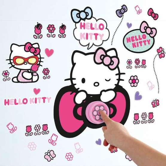 EuroToys Hello Kitty Helo Kitty Väggklistermärke Och Ringklocka