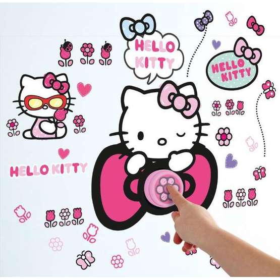 Hello Kitty - Helo Kitty Väggklistermärke Och Ringklocka