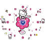 Hello Kitty - Hello Kitty Väggklistermärken Med Väggklocka