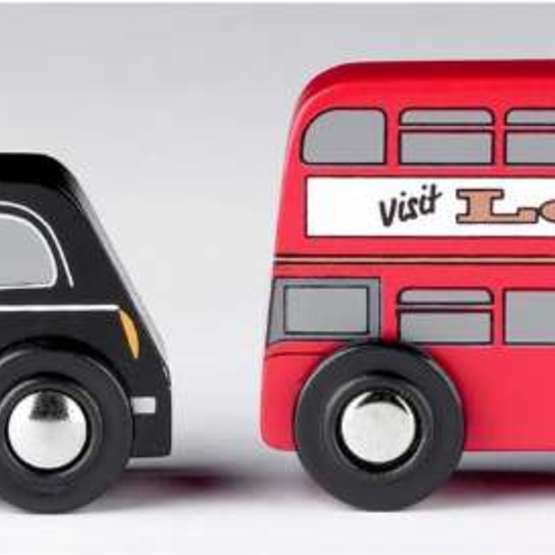 Tidlo – London Buss Och Bil Röd/Svart
