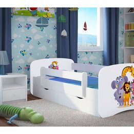 EuroToys - Juniorsäng Zoo - Med madrass och förvaringslåda