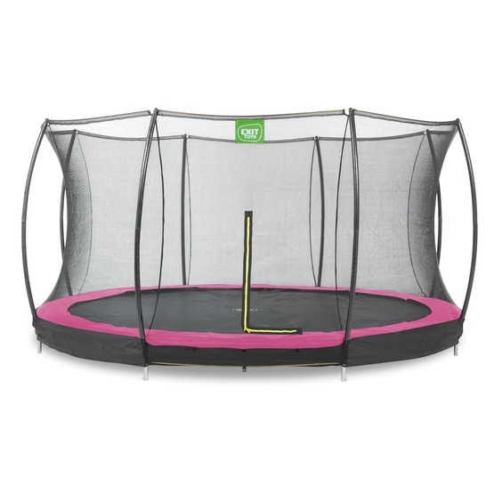 Exit Silhouette Nedgrävd Studsmatta Ø427Cm Med Skyddsnät - Rosa