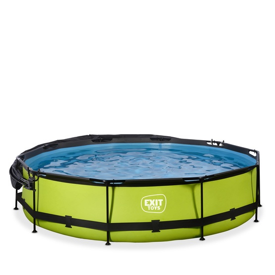 Exit Lime Pool Ø360X76Cm Med Filterpump Och Solsegel - Grön