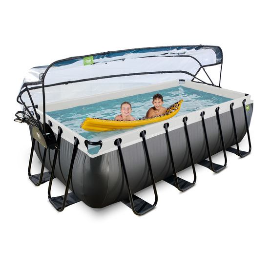 Exit Black Leather Pool 400X200X100Cm Med Sandfilterpump - Svart