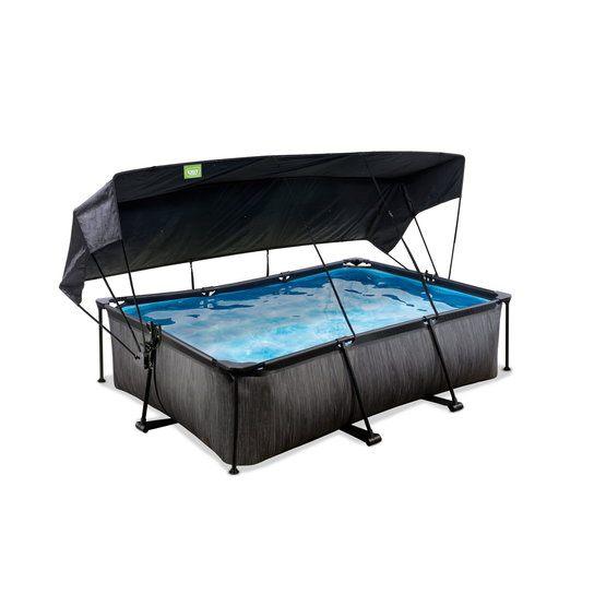 Exit Black Wood Pool 220X150X65Cm - Svart