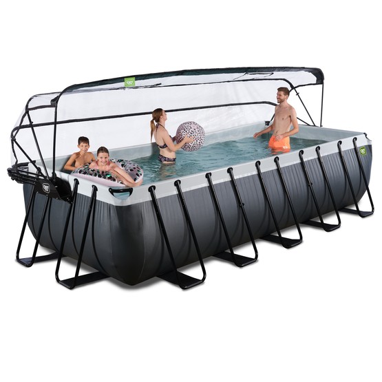 Exit Svart Leather Pool 540X250X122Cm Med Sandfilterpump - Svart