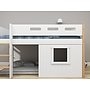Flexa - Loftsäng Trähus Med Ekben 90x200 Cm - Vit