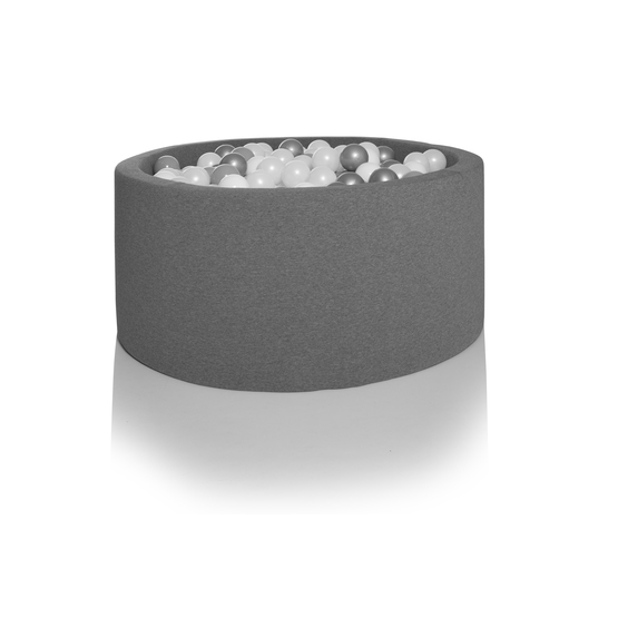 KidKii - Bollhav Runt Med 200 Bollar - 90x40 - Grå