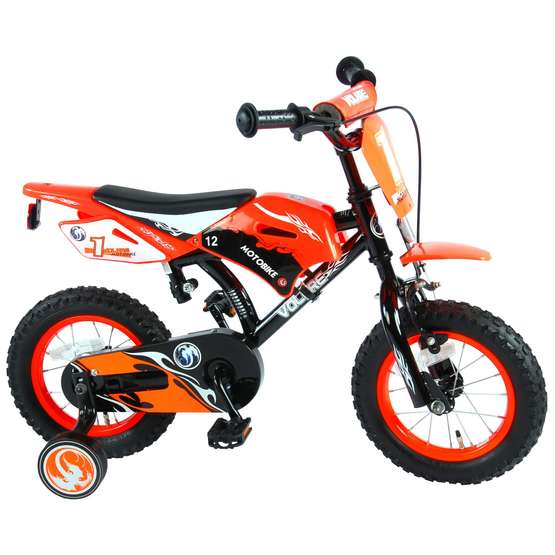 Barncykel Volare Motocross 12 tum – Stödhjul (Orange)