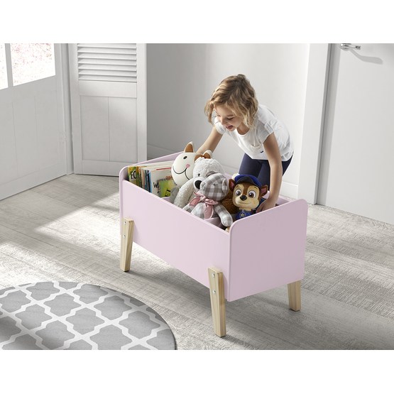 Vipack Säng - Kiddy 90x200 Cm Med Sängbord Och Leksakslåda - Rosa