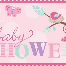 Tweet Baby Girl Inbjudnignskort (8st)