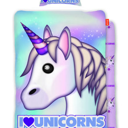 Emoji, Bäddset Unicorns 150x210 cm