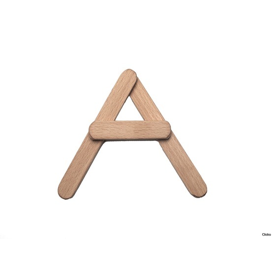 Clicko – A – bygg din bokstav med magnetisk byggsats