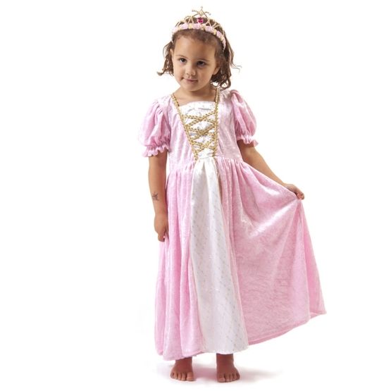 Den Goda Fen, Prinsessklänning & Tiara Rosa 6-7 år