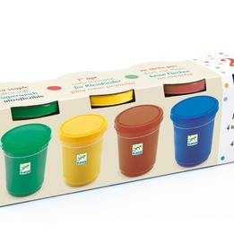 Djeco - 4 Tubs Of Play Dough - Plain