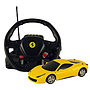 Jamara - Rastar Radiostyrd Bil Gul Ferrari 458 Italia Med Stor Ratt 1:14