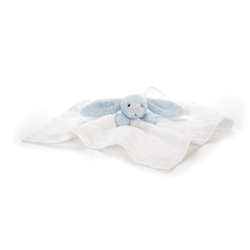 Jellycat Bashful Blue Bunny Muslin Soother
