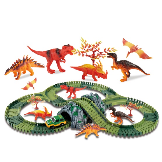 Clixtracks Dinosauriernas bilbana med 157 delar & 1 bil