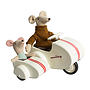 Maileg, Metal scooter w. sidecar, white