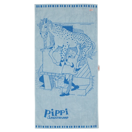 Pippi, Badhandduk Blå 70 x 140 cm