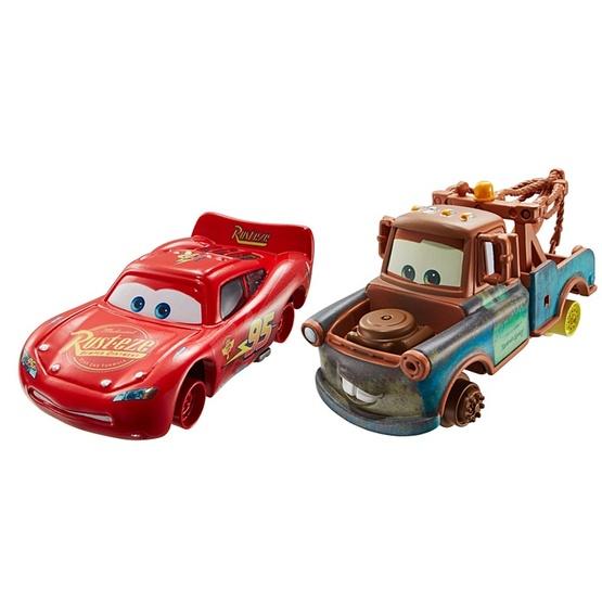 Disney Cars, Mater with No Tires & Lightning McQueen with No Tires 2-pack