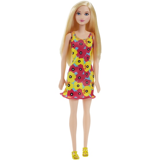 Barbie, Brand Entry Docka Gul klänning med blommor